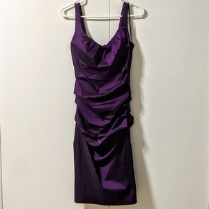Purple Ruched Bodycon Dress